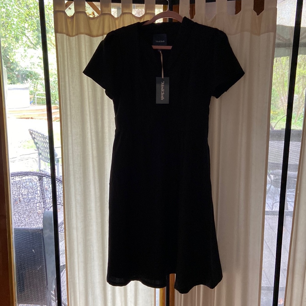 ModCloth Lively Identity black shirt sleeve dress in L